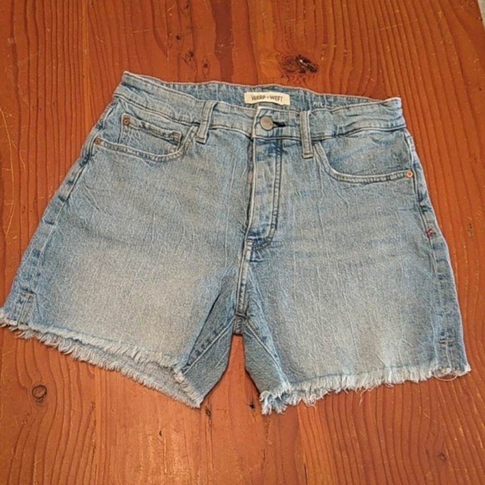 Warp+Weft PHX Phoenix Summer Shorts Solstice Light Wash Denim Sz 8 29 High‎ Rise